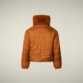 Giacca bambina reversibile Ceri in pelliccia animal free marrone caramello | Save The Duck