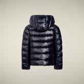 Piumino bambina animal-free Evadine blu nero - Piumini Bambina Animal-Free | Save The Duck