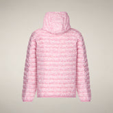 Piumino bambina Hala rosa con stampa fiori - Piumini Bambina Animal-Free | Save The Duck