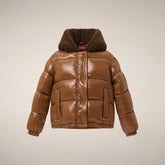 Girls' Bomber Jacket Ulla in Noisette Brown | Save The Duck