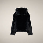 Giacca bambina reversibile Chloe in pelliccia nero - FW26 Girl | Save The Duck