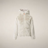 Giacca bambina reversibile Chloe in pelliccia beige chiaro - FW26 Girl | Save The Duck