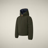 Veste réversible pour garçon animal free Oliver vert foncé pour garçon | Save The Duck