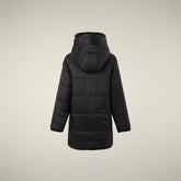 Giacca lunga bambina reversibile Flora in pelliccia-animal free nero | Save The Duck