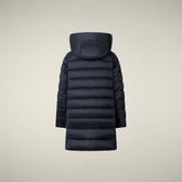 Girls' Puffer Jacket Oriana in Blue Black - Piumini Bambina Animal-Free | Save The Duck