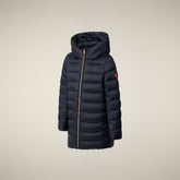 Girls' Puffer Jacket Oriana in Blue Black - Piumini Bambina Animal-Free | Save The Duck