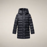 Piumino lungo bambina Lulu blu nero - FW26 Girl | Save The Duck