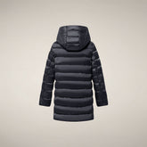 Piumino lungo bambina Lulu blu nero - FW26 Girl | Save The Duck