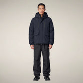Men's Parka Hiram in Blue Black | Save The Duck