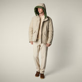 Parka uomo animal free Enzo stone beige e verde bosco - Parka Uomo | Save The Duck
