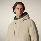 Parka uomo animal free Enzo stone beige e verde bosco - Parka Uomo | Save The Duck