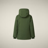 Parka bambino Bao verde bosco e stone beige - FW25 BOY COLLECTION | Save The Duck
