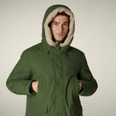 Parka uomo animal free Forest verde bosco e stone beige - Parka Uomo | Save The Duck