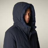 Parka uomo animal free Valley blu nero - Parka Uomo | Save The Duck