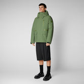 Man's hooded parka Radek in leaf green - Pro-Tech Man | Save The Duck