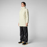 Woman's animal free puffer jacket Martha in linen beige - Extremely Warm Woman | Save The Duck