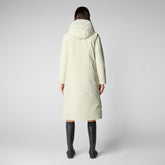 Woman's hooded parka Leslie in linen beige - Extremely Warm Woman | Save The Duck
