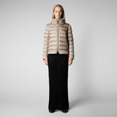 Woman's animal free puffer jacket Elsie in pearl grey - Piumini Donna Animal-Free | Save The Duck