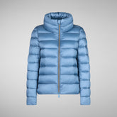Woman's animal free puffer jacket Elsie in pearl grey | Save The Duck