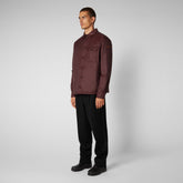 Man's padded shirt Desmond in burgundy black - Men's Jackets | Save The Duck