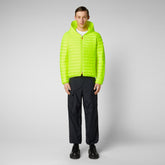 Doudoune Helios animal-free jaune fluo pour homme - Fashion Homme | Save The Duck