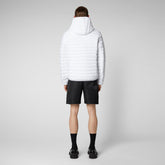 Man's animal free hooded puffer jacket Donald in white - Man | Save The Duck