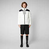 Man's animal free puffer jacket Mitch in off white - Men's Animal-Free Puffer jackets | Save The Duck
