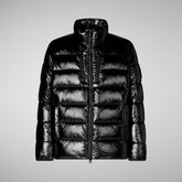 Man's animal free puffer jacket Mitch in black | Save The Duck