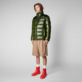 Man's animal free puffer jacket Mitch in pine green - Men's Animal-Free Puffer jackets | Save The Duck