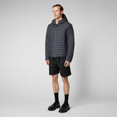 Man's animal free puffer Cael in storm grey - Spring Outerwear | Save The Duck