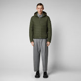 Man's animal free puffer Cael in dusty olive - New season's hues | Save The Duck