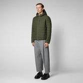 Man's animal free puffer Cael in dusty olive - SPRING ESSENTIALS | Save The Duck