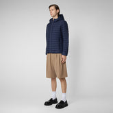Man's animal free puffer Cael in navy blue | Save The Duck