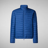 Man's animal free puffer Cole in navy blue | Save The Duck