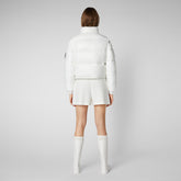 Woman's animal free cropped puffer jacket Nisha in off white - Icons Woman | Save The Duck