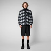Unisex shirt jacket Yura in check off white and black - Sale | Save The Duck