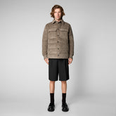 Man's shirt jacket Phytum in mud grey - Men's Jackets | Save The Duck