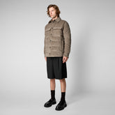 Man's shirt jacket Phytum in mud grey - Man | Save The Duck