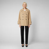Woman's raincoat Sofi in stardust beige - Women's Raincoats | Save The Duck