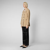 Woman's raincoat Sofi in stardust beige - Women's Raincoats | Save The Duck