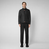 Man's animal free puffer jacket Alexander in black | Save The Duck
