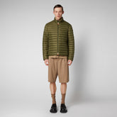 Man's animal free puffer jacket Alexander in dusty olive - Dusty olive | Save The Duck