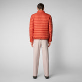 Man's animal free puffer jacket Alexander in ginger orange - Orange Men | Save The Duck