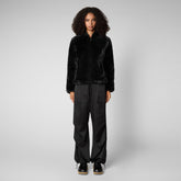 Woman's synthetic fur Laila in black - Sale | Save The Duck