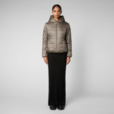 Woman's synthetic fur Laila in mud grey - Eco-Fur Woman | Save The Duck