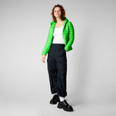 Doudone à capuche Alexa vert fluo pour femme | Save The Duck