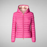 Woman's animal free puffer jacket Daisy in gem pink | Save The Duck