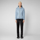 Woman's animal free hooded puffer Alexa in dusty blue | Save The Duck