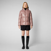 Animal-free Damen-Steppjacke Lois mit Kapuze in Withered Rose | Save The Duck
