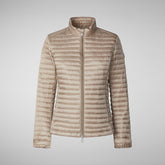 Woman's animal free puffer Andreina in pearl grey | Save The Duck